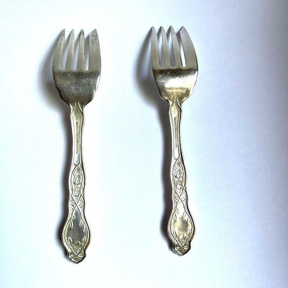 Antique Wallingford 1906 ADAMS - CHEROKEE ROSE Desert Forks, Set of Two - Picture 2 of 7